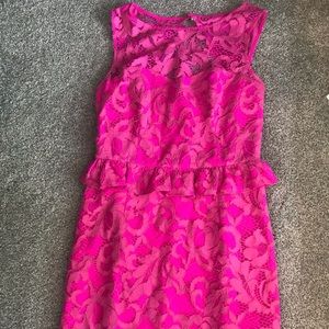 Hot pink Lace Lilly Pulitzer peplum dress